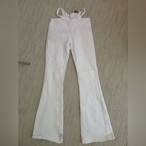 Edikted Cut Out White Flare Jeans